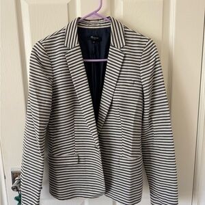 Madewell Black and White Striped Blazer